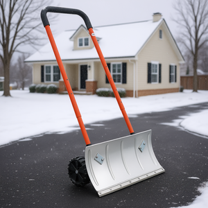 Pelle à neige en métal de 24 pouces avec roues pour le déneigement des allées - Product Image 2