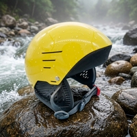 Casque de sport nautique professionnel en ABS, orange haute visibilité, avec fentes de ventilation, pour kayak, rafting, surf, canoë