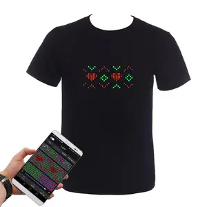 Rave Neon 2021 modisches Logo Benutzer definierte APP-Steuerung LED T-Shirt für Party artikel