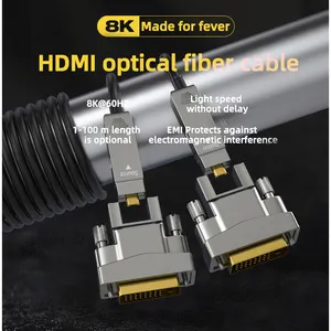 وصلة HDMI فايبر DVI إلى DVI موسع قابل للإزالة HDMI 4k 2.0 كابل HDMI الفايبر النشط مطلي بالذهب متعدد الوسائط