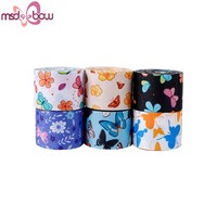 Ruban en satin floral imprimé pour emballage cadeau, largeur 1,5 pouce, idéal pour la décoration et les logos