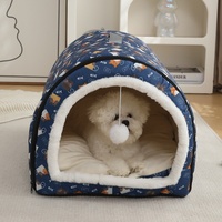 Nichoir pour chien toutes saisons, amovible, lavable, imperméable, respirant, motif chat, pour extérieur, été chaud, hiver, style villa de luxe