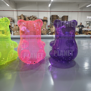 China fabricante gigante Gummy Pvc publicidad translúcido inflable oso Polar forma <span class=keywords><strong>mascota</strong></span> para decoración de Navidad evento - Product Image 1