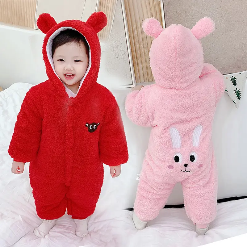 Newborn Baby Clothes Jumpsuit Autumn And Winter Thickened Warm Cotton Clothes Men And Women Baby Winter Romper Outing Clothes