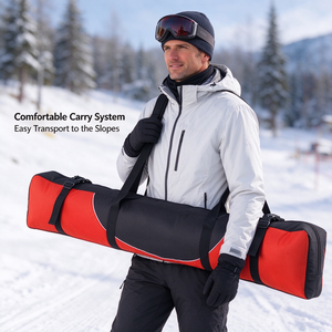 Borsa da sci, borsa portatile per il trasporto dello snowboard con cinghie regolabili, custodia resistente per attrezzatura da sci, snowboard e sport invernali - Product Image 4