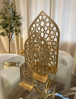 Décoration Islamique Musulmane de Table Maison, Art Mural Arabe en Bois, Design Islamique Moderne Mehrab