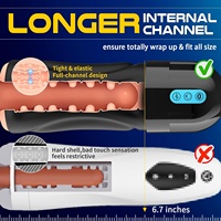 Saugender Männlicher Masturbator Penispumpe 10 Vibrationen & 5 Saugstärken Superweicher TPE 6,7 Zoll Kanal Vibrierender Freihändiger Männlicher Masturbator