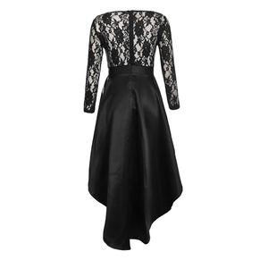 long sleeve lace high low dress
