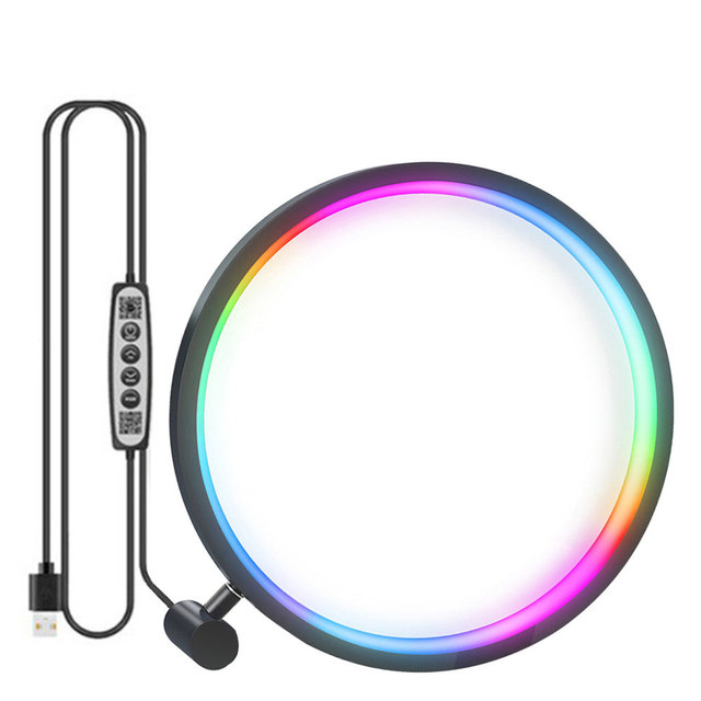 Smart LED Ring RGBIC Table Desk Lamp RGB Dream Color Ambient Light Music Sync TV Game Room Desk Bedside Lamp