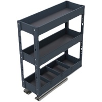 Étagère peu profonde coulissante de type tiroir pour armoire, en acier inoxydable et alliage d'aluminium, support à épices, design à montage inférieur, moderne et simple