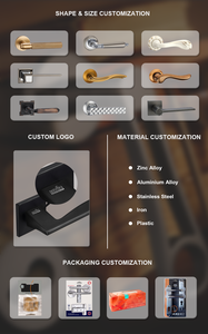 MVM manija de cerradura de puerta de madera de dormitorio de oro de níquel cepillado con logotipo personalizado manija de puerta de diseño de palanca de habitación de China de aleación de aluminio - Product Image 4