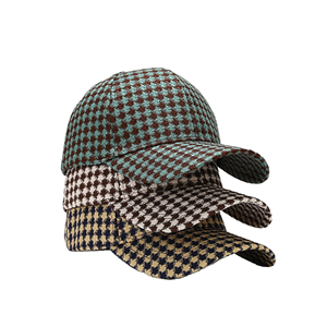 Gorra de Béisbol Unisex de 6 Paneles con Patrón a Cuadros 2026011703, 100% Poliéster/Algodón, Primavera/Otoño - Product Image 1