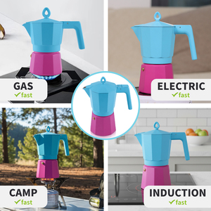 Cafetera Moka de Aluminio Elegante, Color Moderno, para Uso Doméstico, con Cuchara y Cepillo - Product Image 6