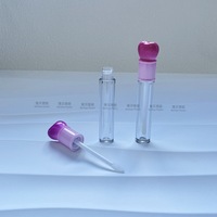 Gloss à lèvres cosmétique personnalisé en forme de cœur, semi-transparent, effet miroir lumineux, pour des lèvres pulpeuses