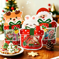 Emballage personnalisé pour cadeaux de Noël pour enfants, sachets recyclables en CPP, sachets à fond plat de forme spéciale, sachets pour bonbons et biscuits avec fermeture éclair