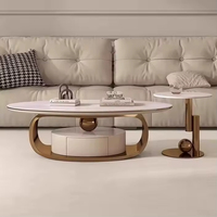 Ensemble de tables basses de salon en pierre, design minimaliste de luxe moderne, style italien créatif et simple, en vente