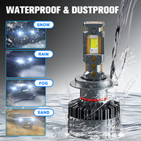 Lampu Depan Mobil LED Daya Tinggi 300W H11 9005 9006 6500K dengan 4 Tabung Tembaga Super Terang H7 H4