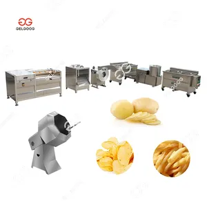 Potato Crisp Processing Line Frozen French Fries Machine Line Semi-Automatic Potato Chips Making Machine