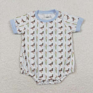 Prêt à expédier vêtements pour bébés mignon barboteuse à bulles à manches courtes combinaison une pièce pour bébé garçons pays canard colvert - Product Image 4
