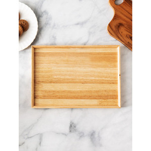 Plateau de service rectangulaire de haute qualité avec plateau de nourriture en matériau PP à base de bois en caoutchouc pour un usage domestique - Product Image 1