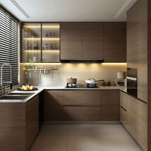 Ensemble d'armoires de cuisine en cuivre artisanal avec quincaillerie forgée à la main, finition patinée, édition de collection - Product Image 3