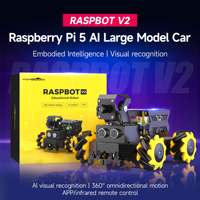 Kit de Coche Robótico Yahboom Raspbot V2 Ai de Gran Tamaño con Cámara, Juguete Educativo para Programación en Python, Raspberry Pi 5, Litio