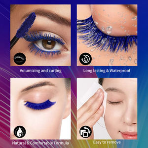 Mascara coloré à marque privée, waterproof, longue tenue, bleu, rose, violet vibrants, haute pigmentation, maquillage des yeux coloré, en gros - Product Image 2