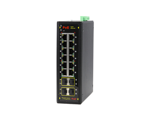 Commutateurs réseau industriels PoE gérés Gigabit HZGWS Factory 12 ports RJ45 et 4 ports SFP fibre optique 100/1000M pour CCTV - Product Image 1