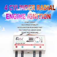 Motor de Gasolina RCEXL B-04 de 4 Cilindros con Encendido CDI y Tapas de Bujía de 90 Grados 1/4-32 con Avance Automático para Aviones RC