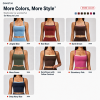 Ensemble de sport 2 pièces pour femme à col carré et bordure contrastante, débardeur à dos découpé et leggings taille haute à couture en V, séchage rapide, certifié GCC