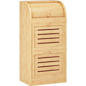 กล่องขนมปังไม้ไผ่ 3 ชั้น ตู้เก็บของไม้สำหรับวางบนเคาน์เตอร์ครัว - Product Image 1