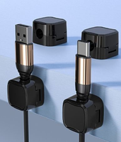 Organisateur de câbles magnétique en plastique pour bureau et voiture, support de rangement pour câbles de données, clip de charge pour téléphone portable, boucle de fixation