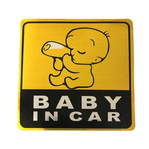 Baby In Auto Baby Aan Boord Persoonlijkheid Auto Beschermende Gestanst Verwijderbare Lijm 3d Autoband Sticker Ontwerp
