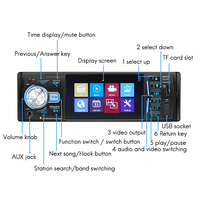 Lecteur MP5 universel pour voiture avec écran numérique 4 pouces 2DIN, autoradio stéréo pour FM USB TF, commande au volant, DSP, GPS, Mirror Link