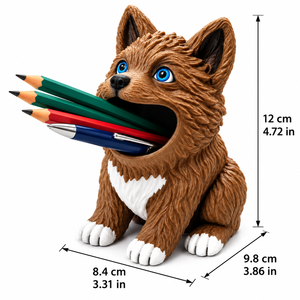 Porte-crayons Husky mignon en plastique, organisateur de bureau en forme de chien, pot à stylos animalier de dessin animé pour la maison et le bureau - Product Image 3