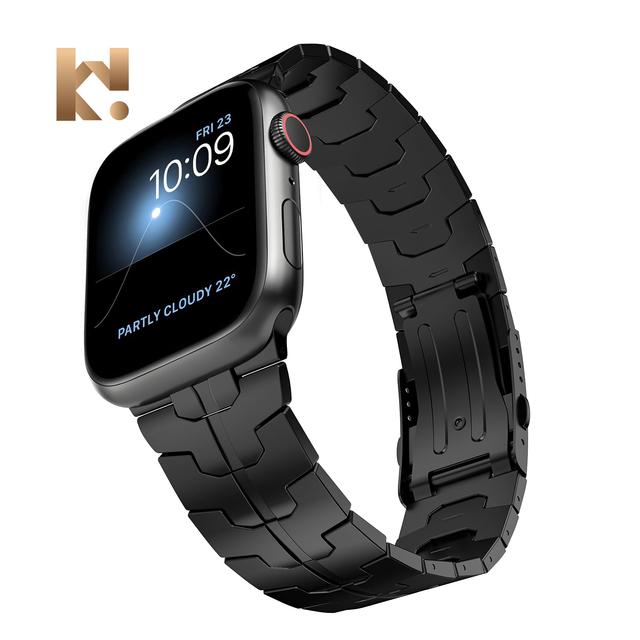 Keepwin Classic Color Pure Titanium Link Wrist Watch Ultra 1 & 2 Band Durable Buckle Strap for Apple IWatch 9 8 7 6 5 4 3 2 1