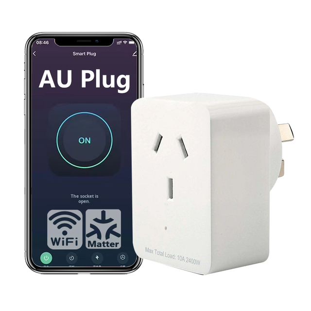 MT-AU Matter Compatible Smart Socket AU Plug With Power Monitoring Multicolor Indication Bluetooth Alexa Google Home