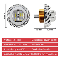Phare de moto LED avec yeux de démon, phare clignotant super lumineux, faisceau haut/bas, projecteur stroboscopique, double lentilles, lampe étanche