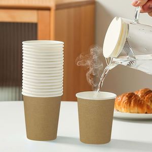 Custom Logo Craft Paper 6oz/8oz/12oz/16oz Double Wall Recyclable <b>Disposable</b> Coffee <b>Cups</b> with Lid - Product Image 4