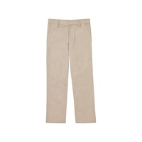 Pantalon sur mesure pour uniforme scolaire, coupe classique unisexe, en sergé chino, coupe droite, décontracté, ajusté, à devant plat