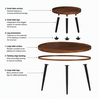 Table basse moderne nordique mobile en bois pour petit appartement, table d'appoint de canapé, mobilier de salon, montage facile, vente en gros