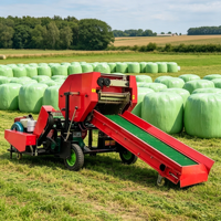 Enrouleur de paille de blé et de riz entièrement automatique pour ensilage, machine à ensiler les fourrages ronds