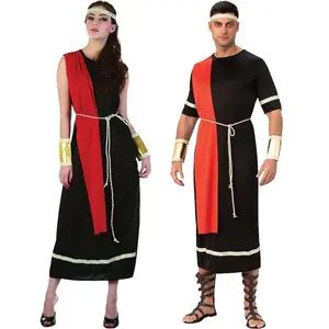 Halloween nero/rosso romano Caesar Costume Set AWHC-017