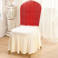 Housses de chaise rouges à paillettes, protections universelles pour sièges et dossiers, décoration pour mariages et banquets