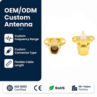 Conector RF Roscado de Montaje en Brida, Receptáculo de Panel de 50 Ohmios Chapado en Oro para Dispositivos Inalámbricos, Compatible con OEM y Personalizable
