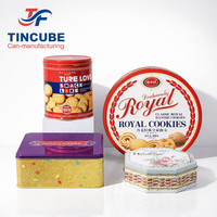 Boîte en étain de qualité alimentaire ronde belle métal Logo personnalisé boîte-cadeau de bonbons de mariage pour invité conteneurs en métal gâteau boîte de conserve