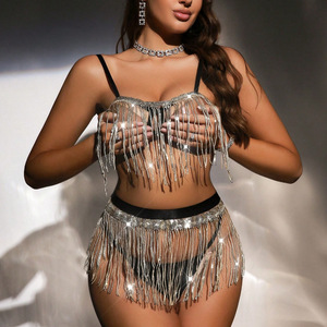 Conjunto de Lencería Sexy para Mujer, Lencería Seductora, Lencería Erótica Moderna con Borlas para Juegos de Rol y Diversión - Product Image 1