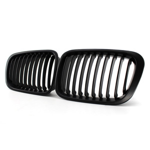 Grille de pare-chocs avant BMW E46, noir mat, plastique ABS, ligne simple, pour modèles 3 portes de la série 3 de 1998 à 2001 - Product Image 4