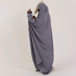 批发新设计流行斋月<span class=keywords><strong>Khimar</strong></span> Abaya穆斯林女装带头巾祈祷套装高品质头巾Abaya Jilb - Product Image 5