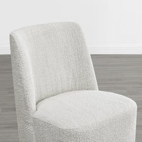 Chaise de salle à manger moderne en bois rembourrée avec design résistant à l'eau et aux taches, roulettes à glissement facile, écologique, ensemble de 2 pièces